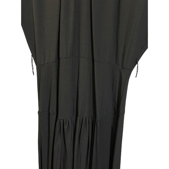 ED Michaels Vintage 80's Black Mock Neck Fit and Flare Maxi Dress - Picture 4 of 9